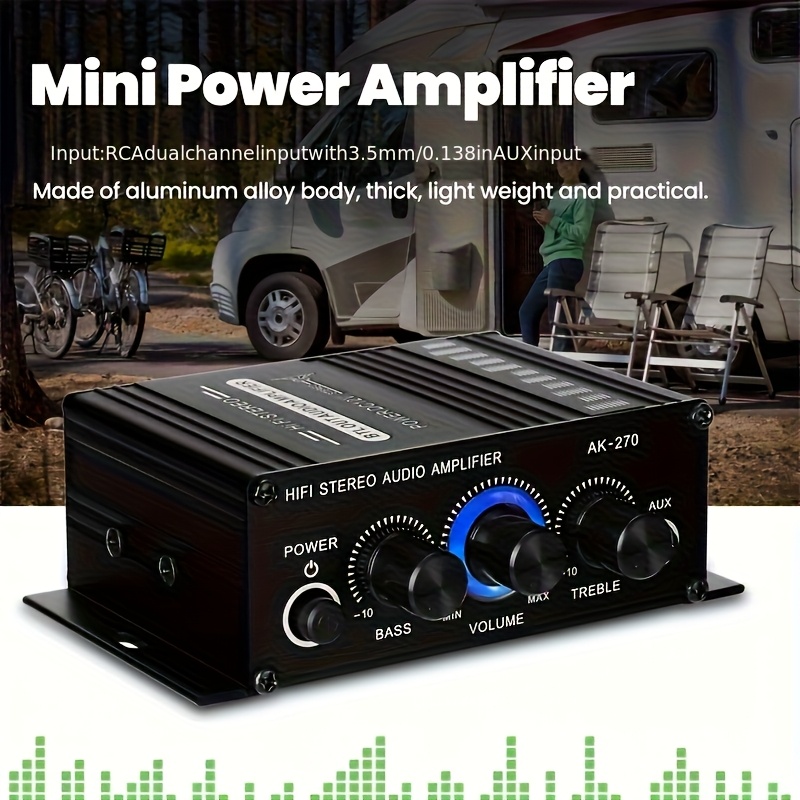 Home Cinema Sound System - AK-270 HIFI Amplifier Channel 2.0 Stereo