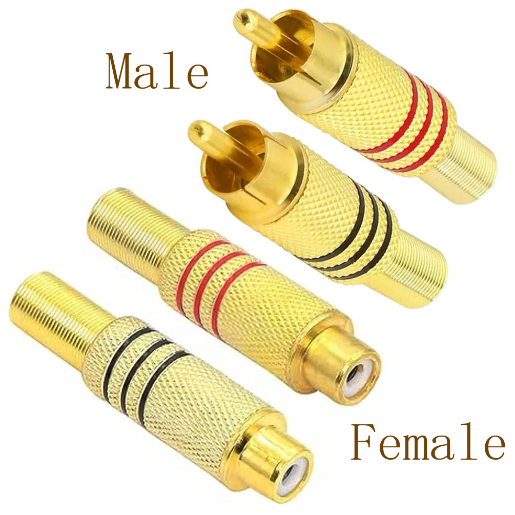 Home Cinema Sound System - 4PCS RCA Plug Gold Plated Solder