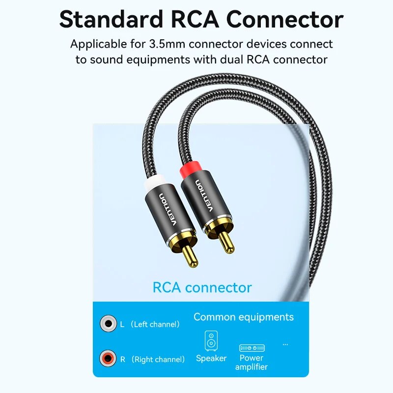 Vention RCA Cable 3.5mm to 2RC - Home Cinema Idea ulasan dan harga
