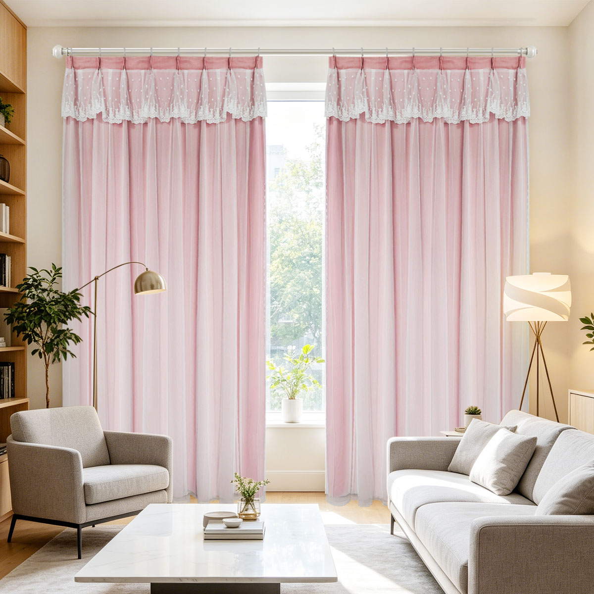 2Pcs Double‑Layer Curtains Fre - Blackout Curtain Thick ulasan dan harga