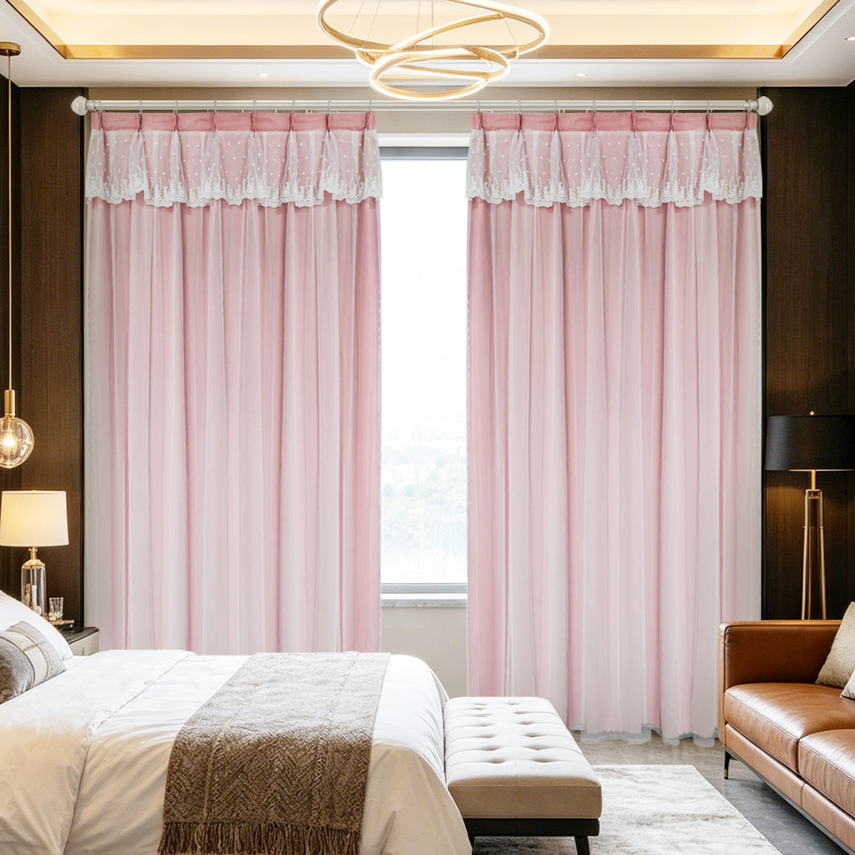 2Pcs Double‑Layer Curtains Fre - Blackout Curtain Thick ulasan dan harga