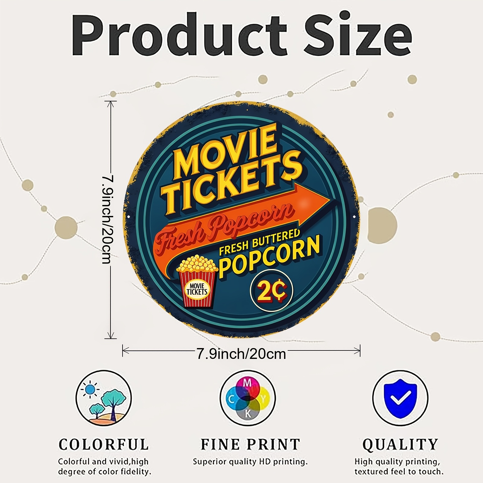 2D Flat 1pc Aluminum Sign, Vin - Home Cinema Tickets ulasan dan harga