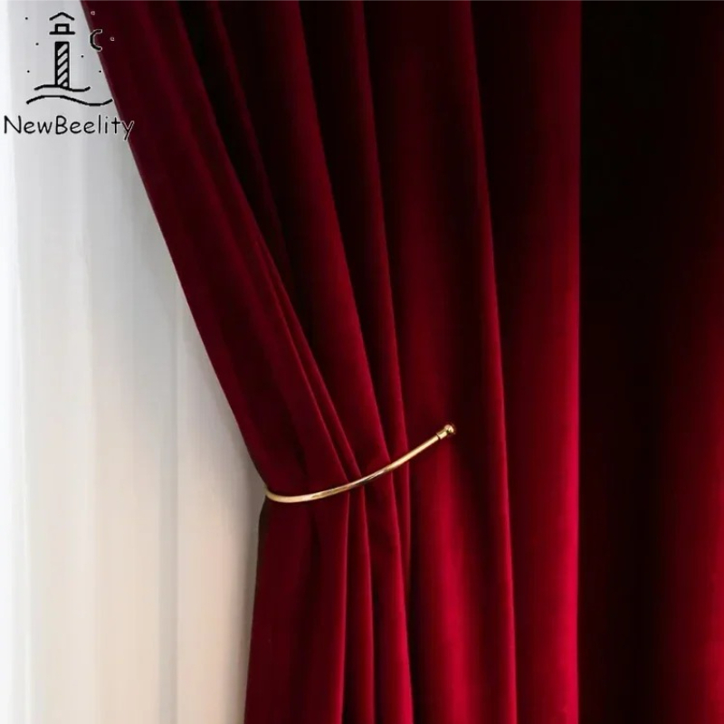 Nordic Modern Burgundy Red Lux - Blackout Curtain Thick ulasan dan harga
