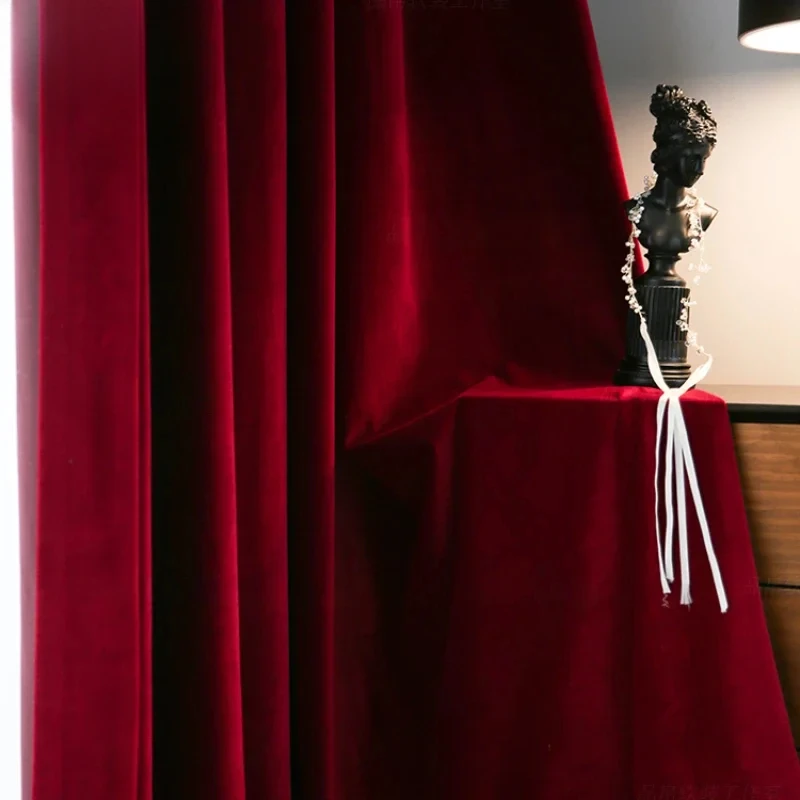 Nordic Modern Burgundy Red Lux - Blackout Curtain Thick ulasan dan harga