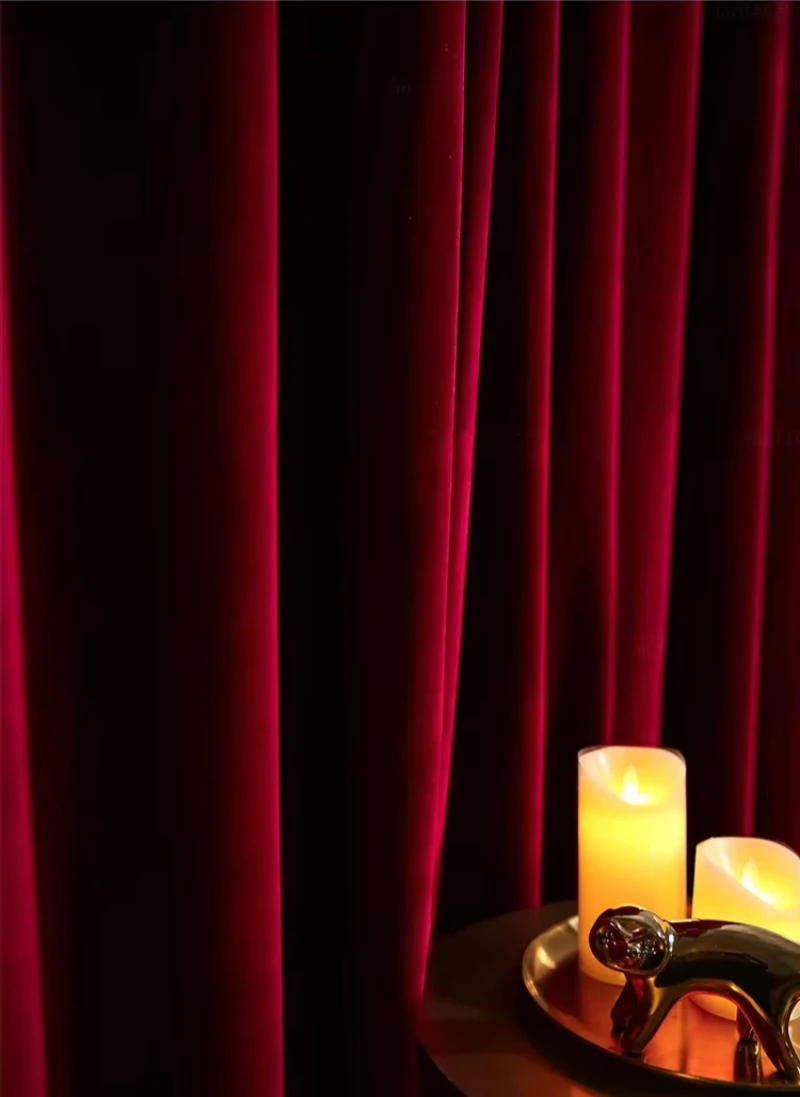 Nordic Modern Burgundy Red Lux - Blackout Curtain Thick ulasan dan harga