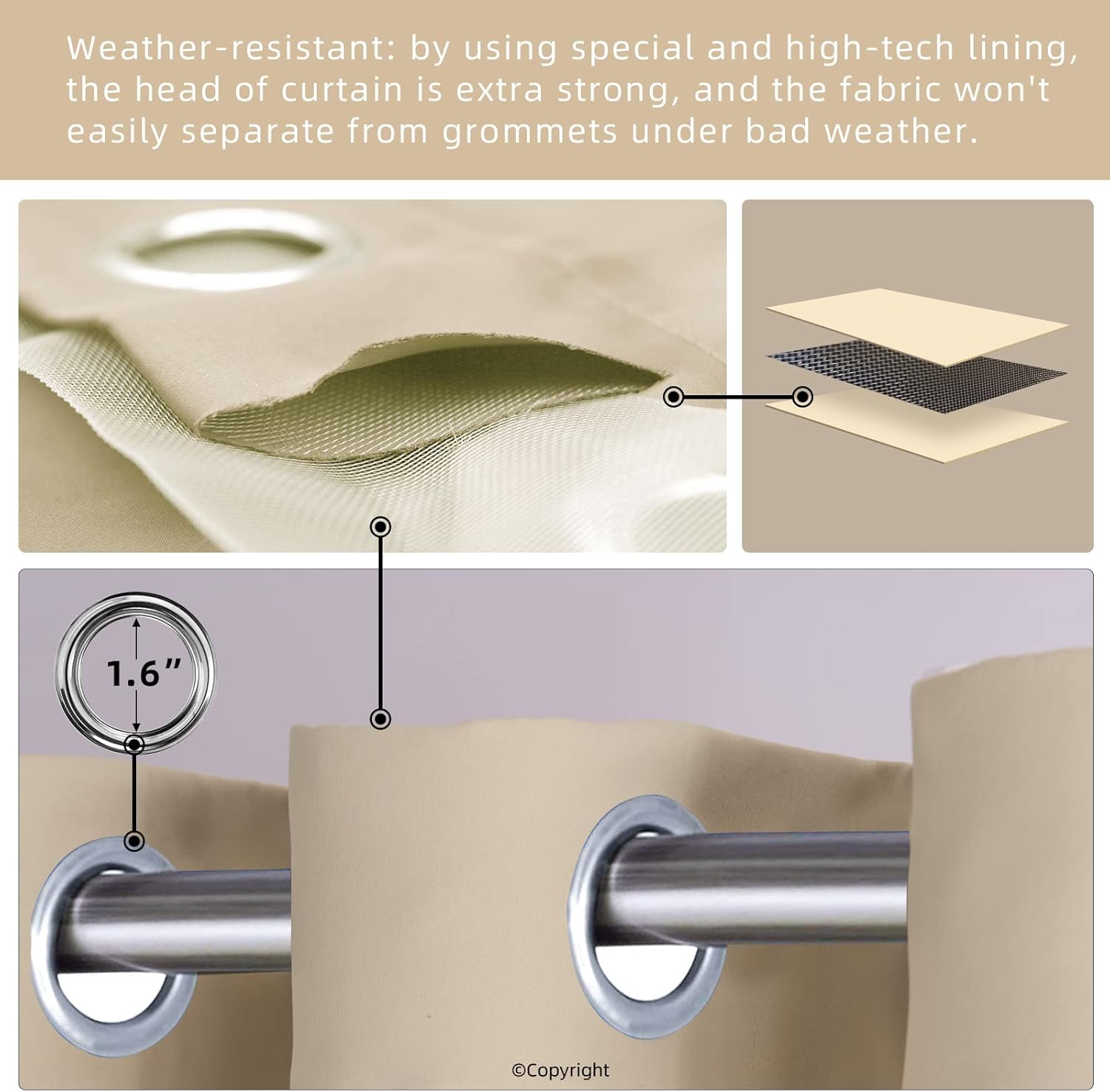 HOME Outdoor Curtains for Pati - Blackout Curtain Thick ulasan dan harga
