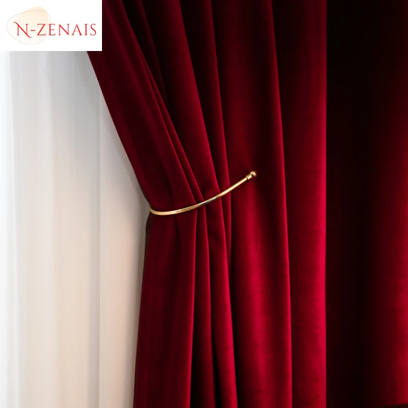 Modern  Luxury Nordic Burgundy - Blackout Curtain Thick ulasan dan harga