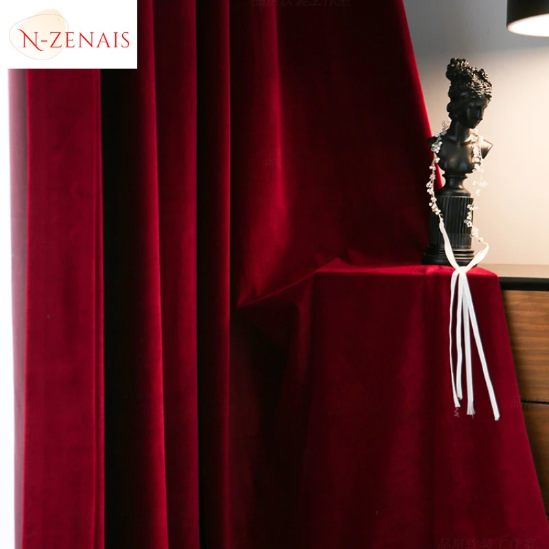 Modern  Luxury Nordic Burgundy - Blackout Curtain Thick ulasan dan harga