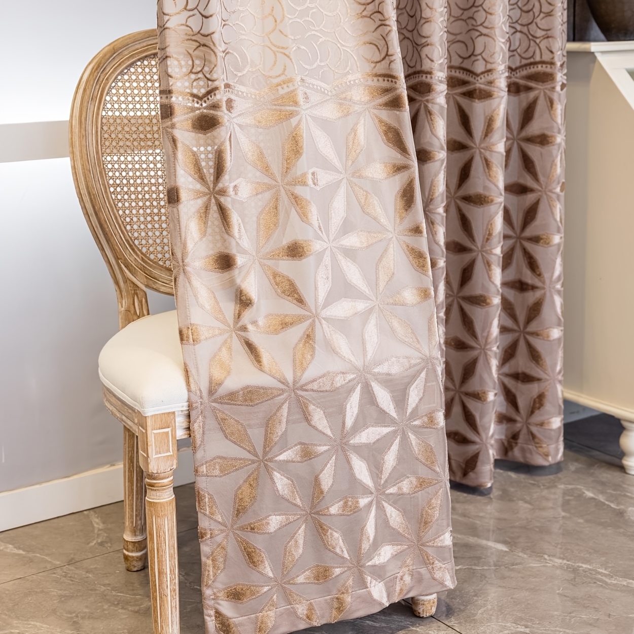 1PC Luxury European Geometric  - Blackout Curtain Thick ulasan dan harga