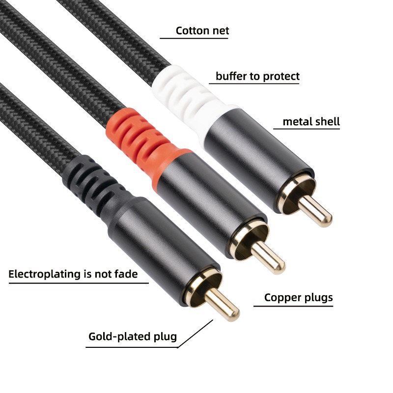 1/2/3M 1 RCA Male To 2 RCA Mal - Home Cinema Sound System ulasan dan harga