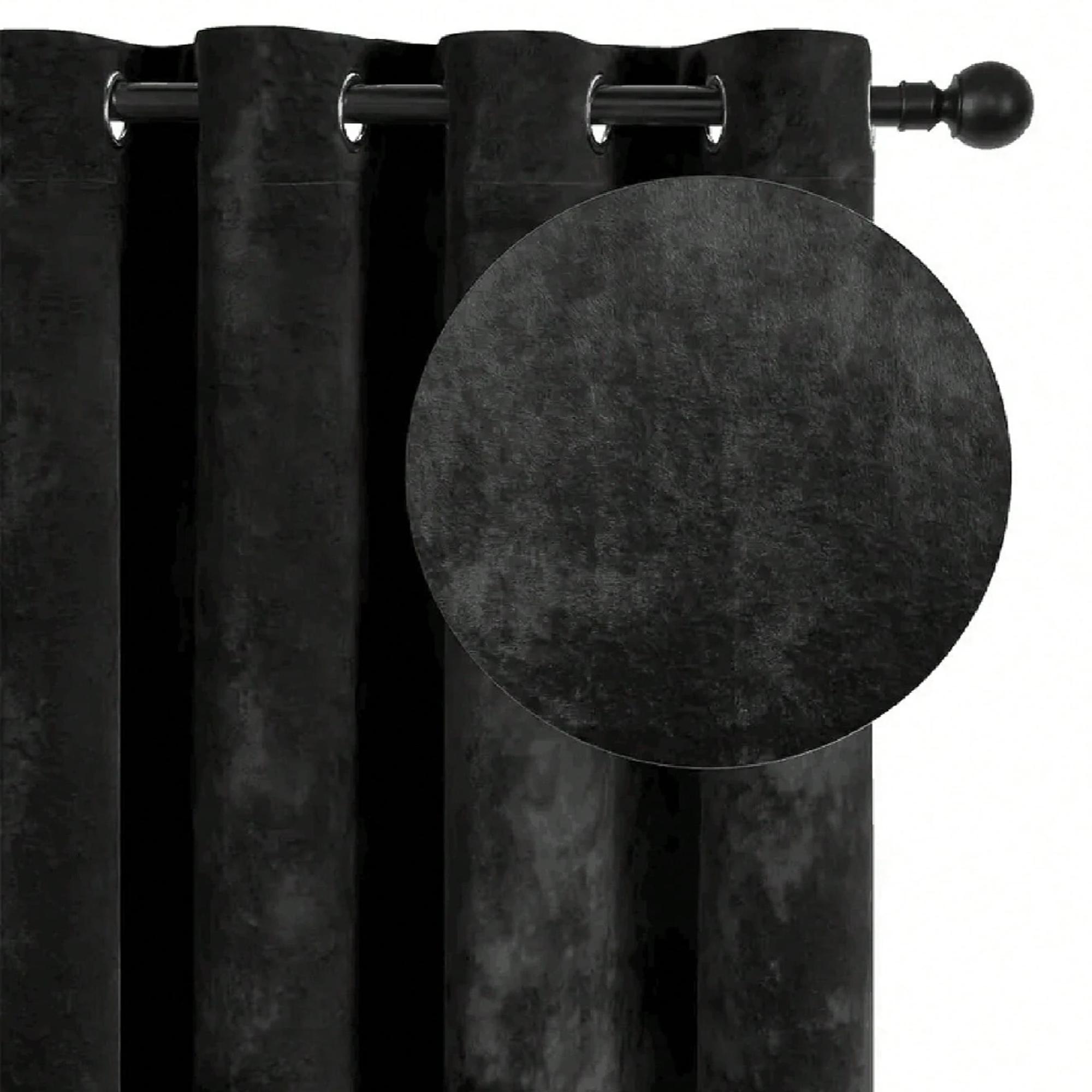 1pc Black Velvet Blackout Curt - Blackout Curtain Thick ulasan dan harga