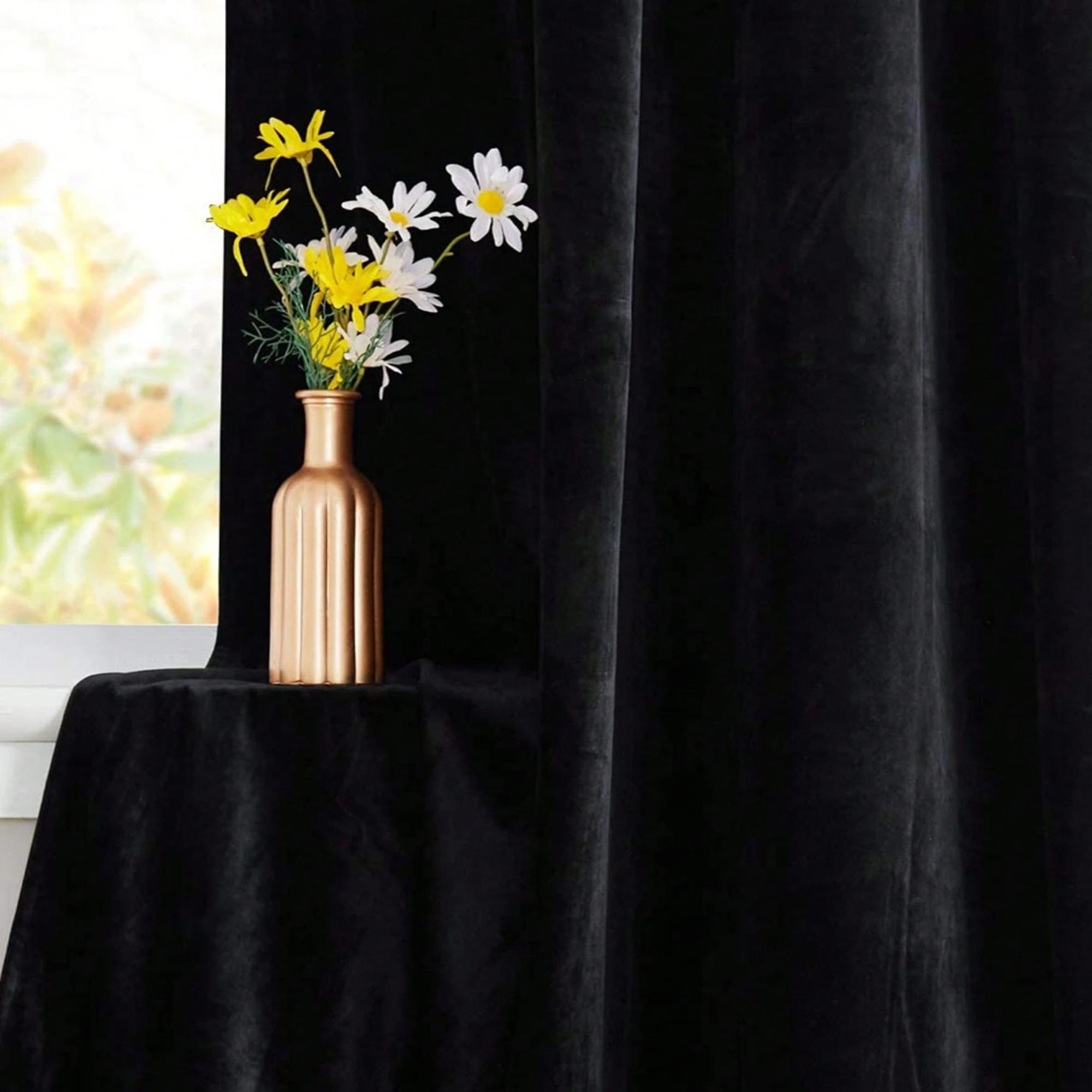 1pc Black Velvet Blackout Curt - Blackout Curtain Thick ulasan dan harga