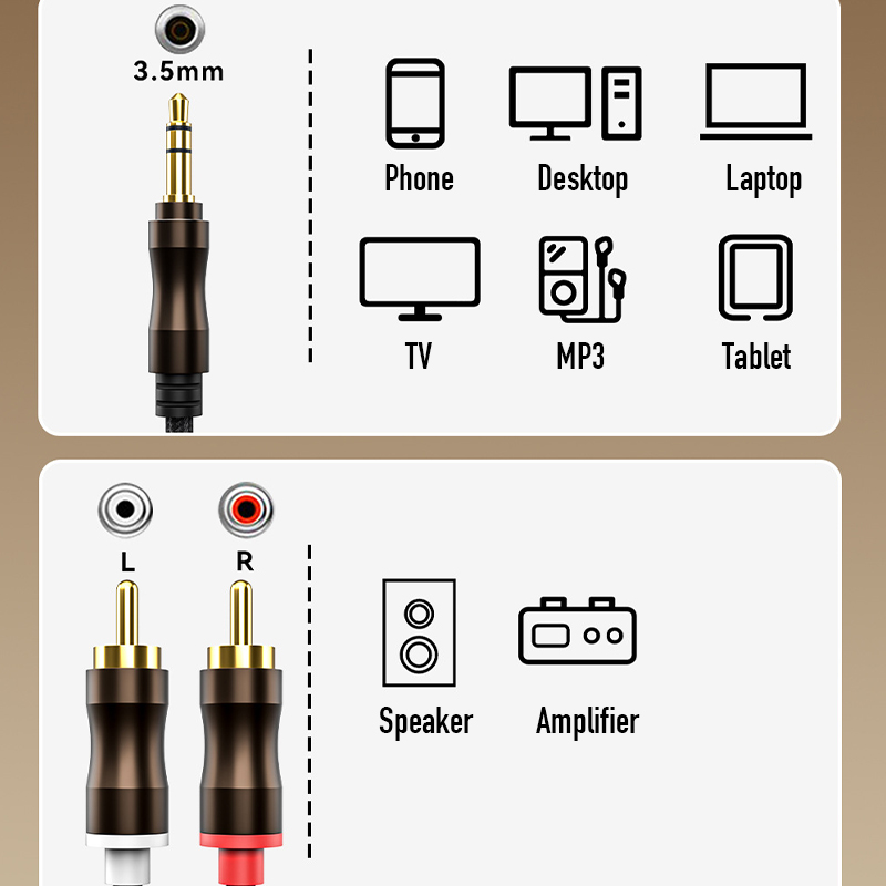 RCA To 3.5 mm Jack Aux Audio C - Home Cinema Sound System ulasan dan harga