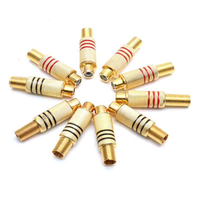 4PCS RCA Plug Gold Plated Sold - Home Cinema Sound System ulasan dan harga